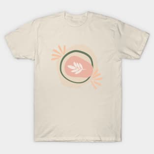 Paint flower beige pink cute abstract boho T-Shirt